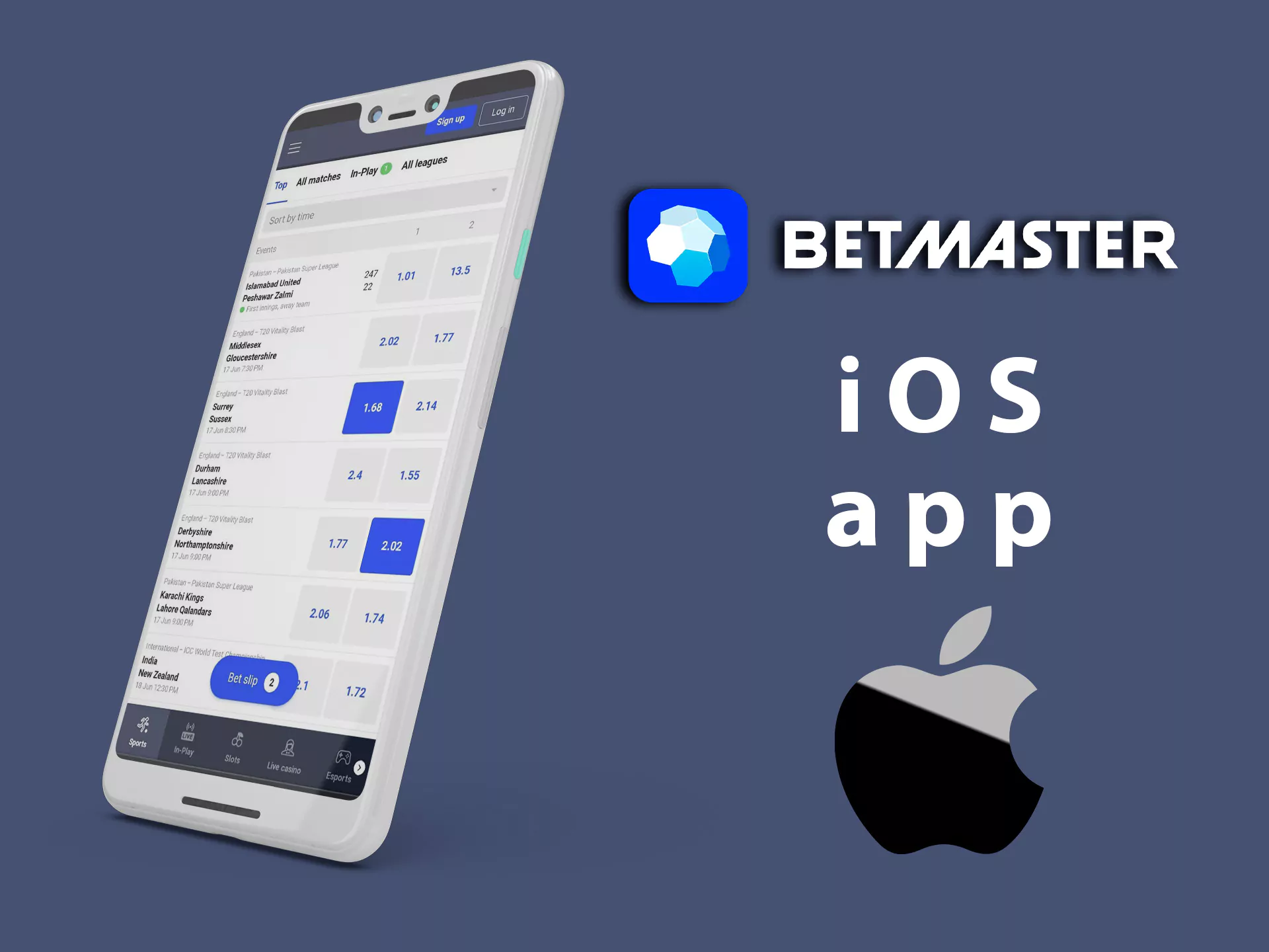 The Betmaster iOS app is a convenient way to bet on sports and casino games.